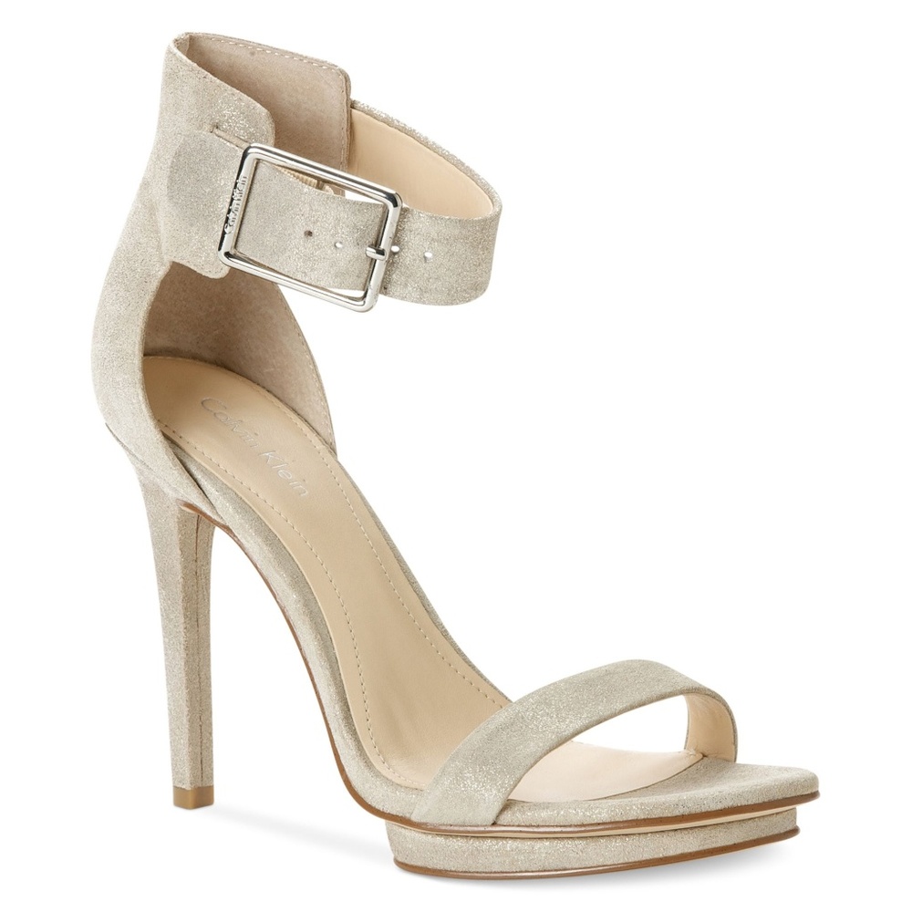 Calvin Klein “Vivian” Dusty Suede platform heel